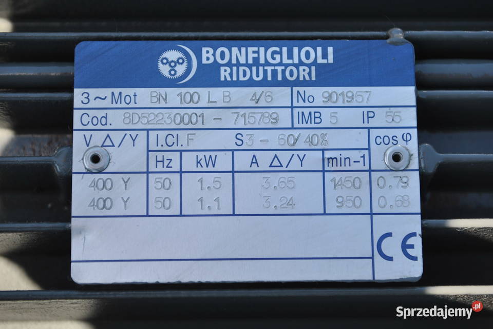 Motoreduktor dwubiegowy 1511kw 2919obrmin Pozostałe Kargowa