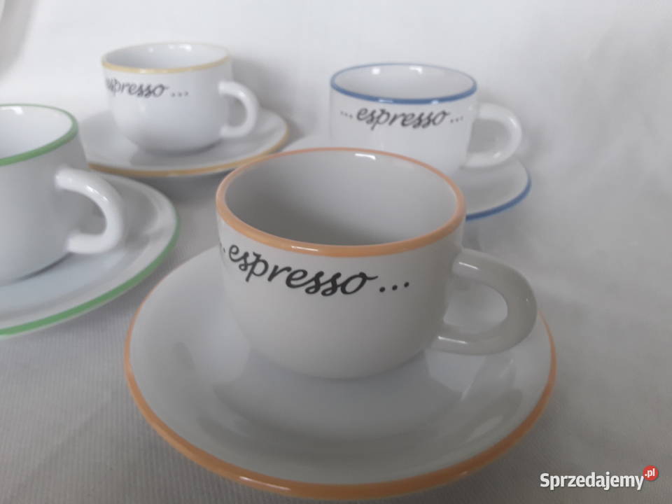 Filiżanka ze spodkiem 4 X ESPRESSO Akcesoria kuchenne Zamość sprzedam