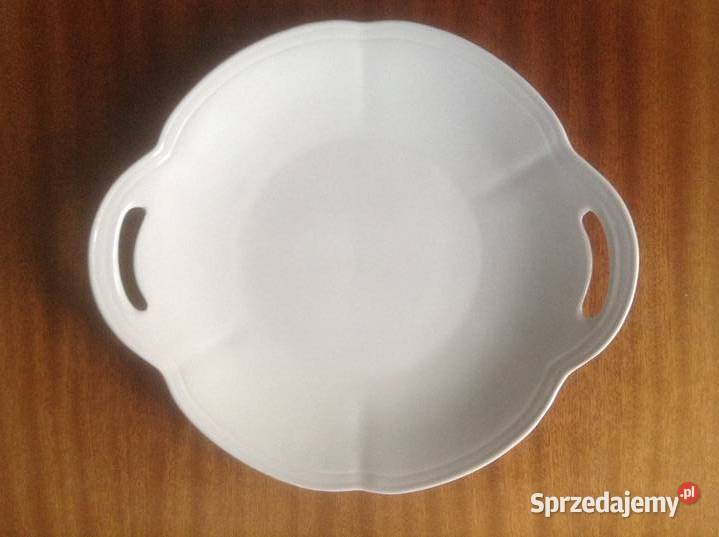 TUŁOWICEporcelitowa patera z uchwytami lata 70 Porcelana i szkło