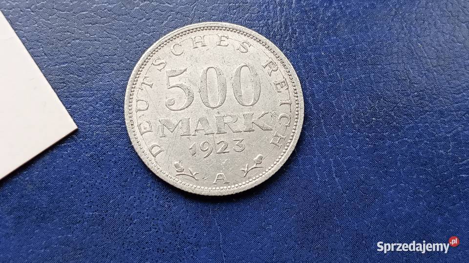Stare monety 500 mark 1923 A NIemcy 2 Numizmatyka Lesko