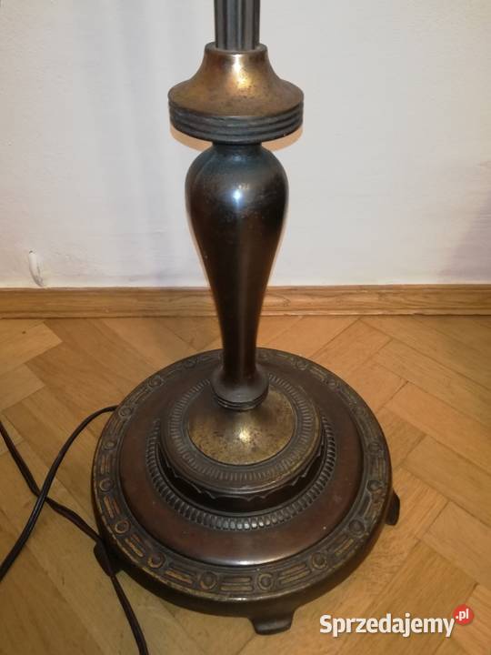 Lampa stojąca z abażurem przedwojenny Antyk Warszawa