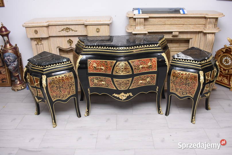 Komplet Boulle komoda 2 Szafki Marmur Meble do salonu Kraków sprzedam