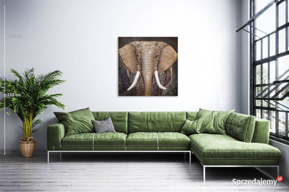 Obraz metalowy 3D LOFT NATURA SŁOŃ 2 100x100 Chmielnik
