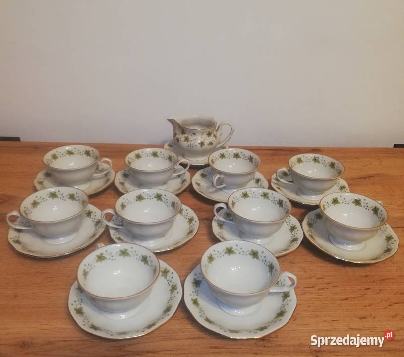 Komplet starej porcelany z PRL Porcelana i szkło Warszawa