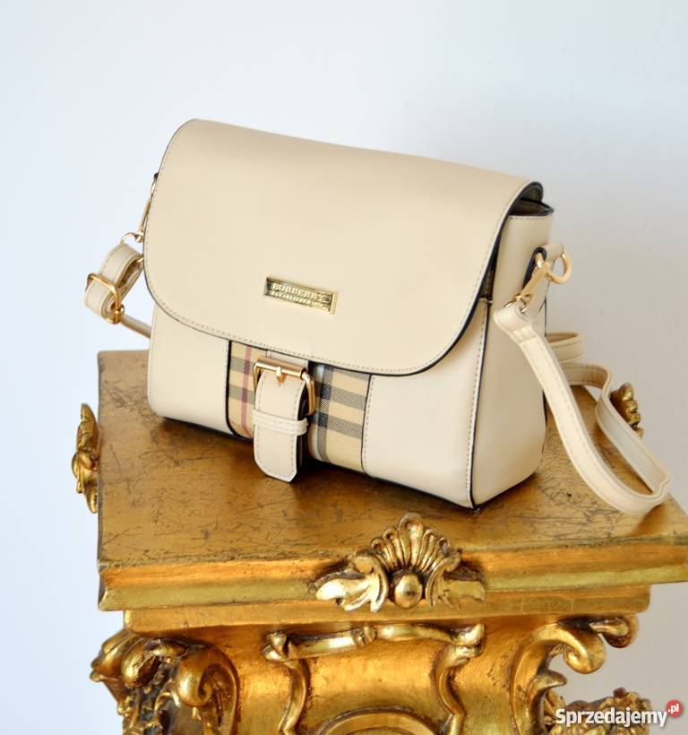 BURBERRY TOREBKA LISTONOSZKA KRATKA LOGOWANA BEŻ Bydgoszcz