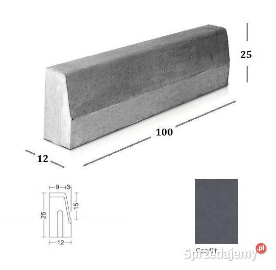 Krawężnik Drogowy Betonowy 1225100 grafit II Wielogóra sprzedam
