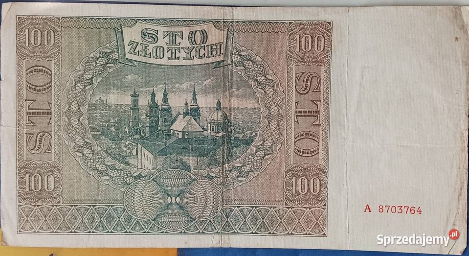 100 złotych 1 VIII 1941 rKraków seria A Numizmatyka Konin