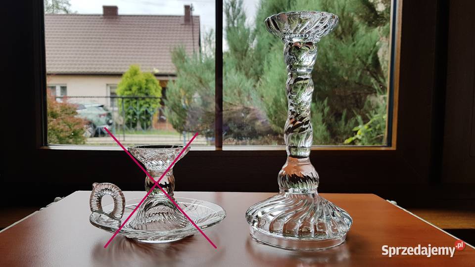 Świecznik Spirelli Ząbkowice szkło PRL Antyki, Sztuka, Kolekcje