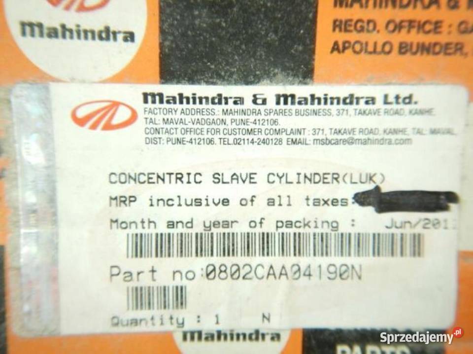 WYSPRZĘGLIK CENTRALNY MAHINDRA PIKUP 22 mHAWK osobowe sprzedam