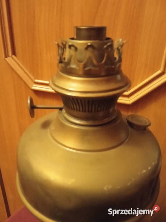 Mosieżna lampa naftowa Lempereur Bernard Belgia Koźminek