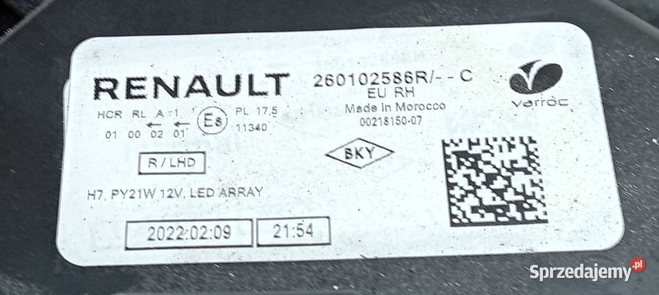 Dacia Sandero Jogger Led reflektor lampa prawy