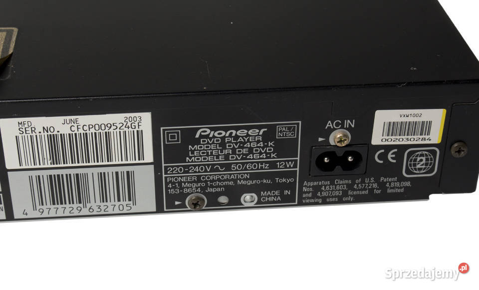 Odtwarzacz DVD Pioneer DVD Player DV464K Bieńkowice
