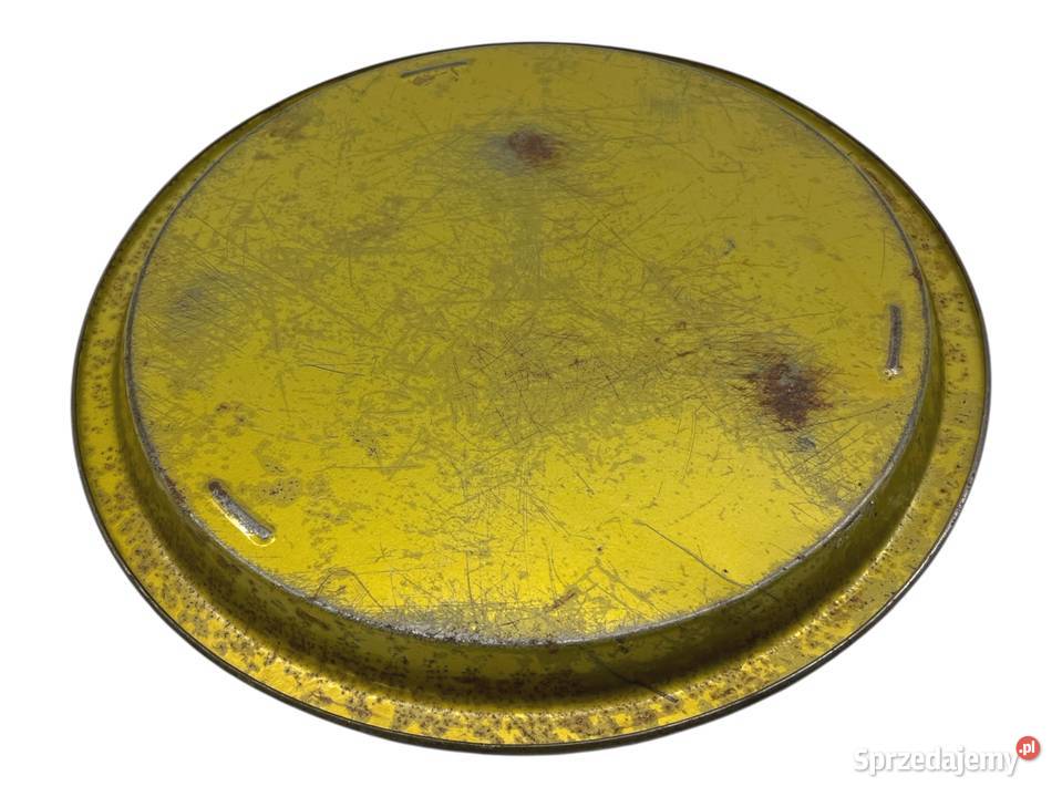 Taca litografowana metalowa czarna róże PRL Kraków