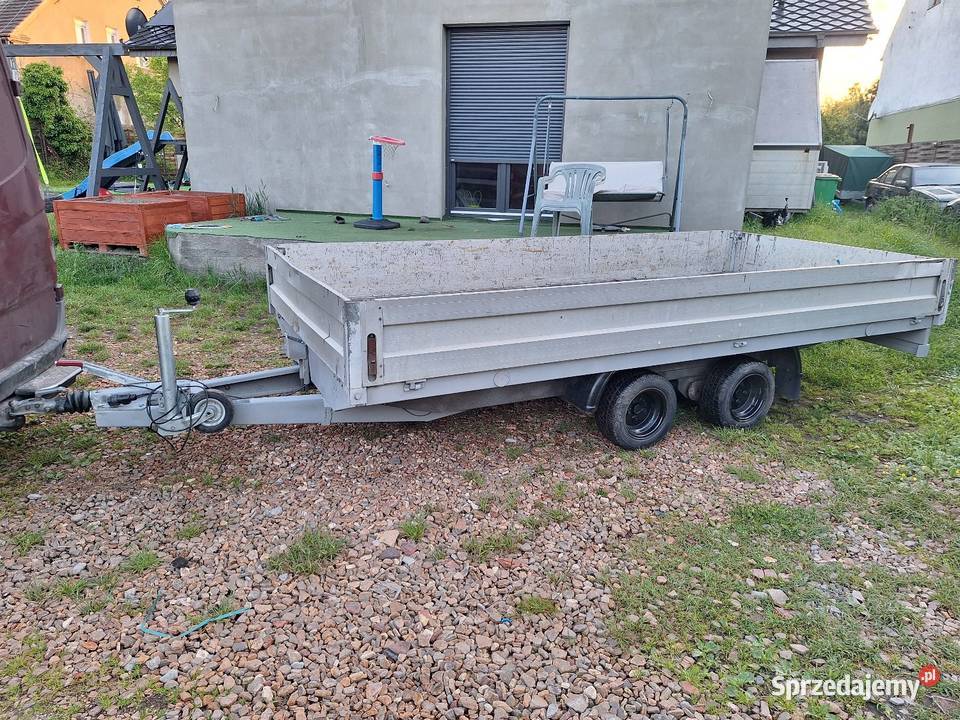 Przyczepa dwuosiowa 385x17 aluminiowe burty Lubsko