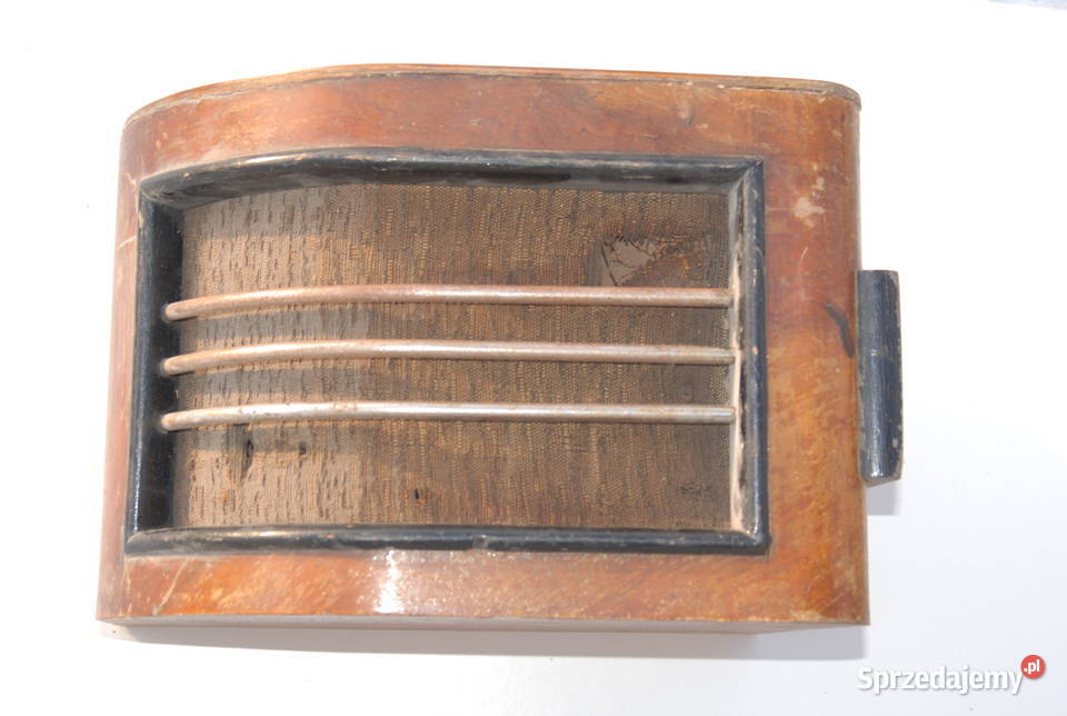 Stary głośnik Niemiecki sygnowany drewniany Cieszyn