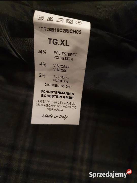 Męska MARYNARKA włoska TAKE Two XL wiskoza szary/srebrny