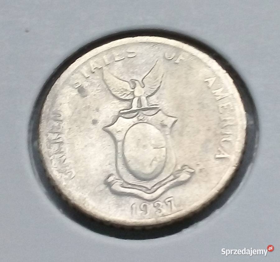 FILIPINY 10 CENTAVOS 1937 r SREBRO 0750 Antyki, Sztuka, Kolekcje