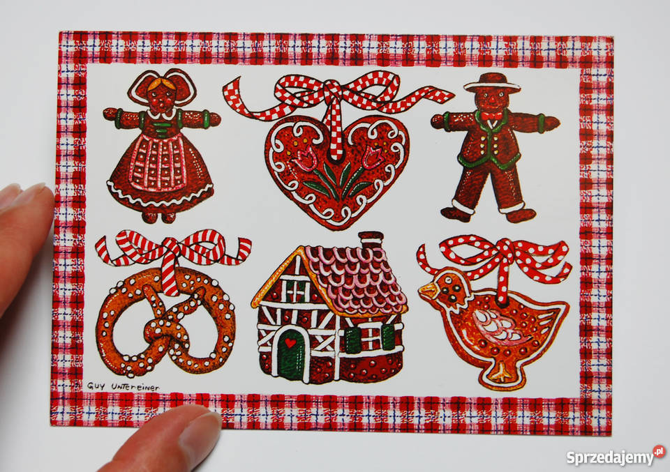 kartkapocztówka vintage pierniki Alzacja Francja