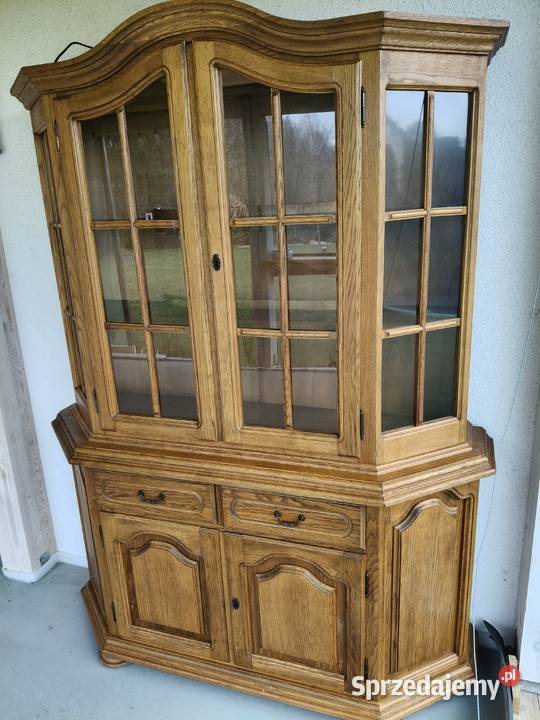 Stara dębowa witryna komoda Niemodlin