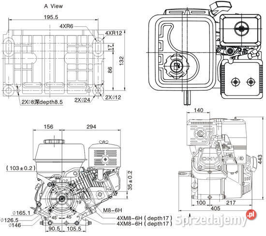 SILNIK LONCIN G390FI SPALINOWY BENZYNOWY 13 WAŁ