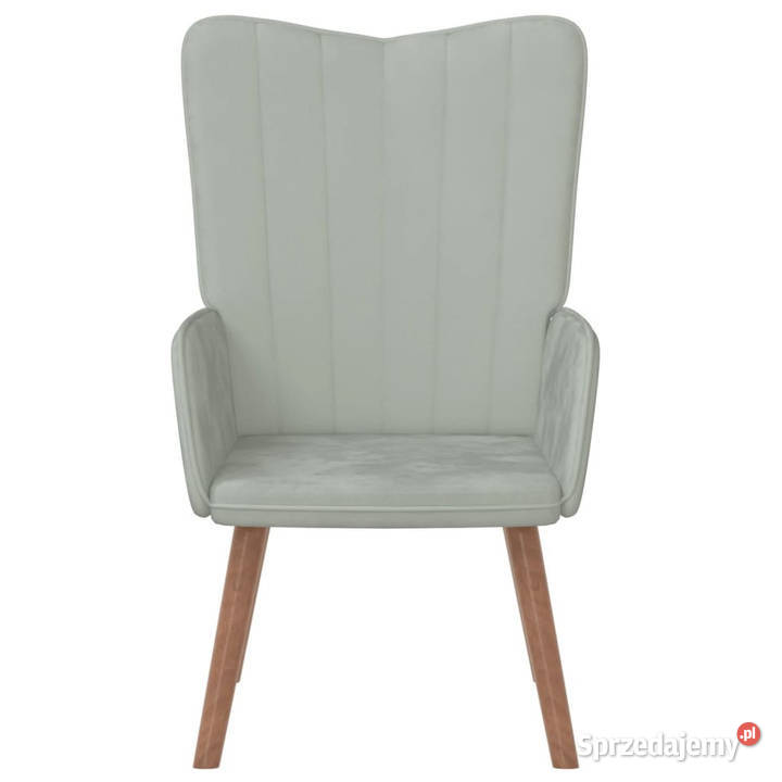 Fotel jasnoszary obity aksamitem WM327655 mazowieckie Warszawa