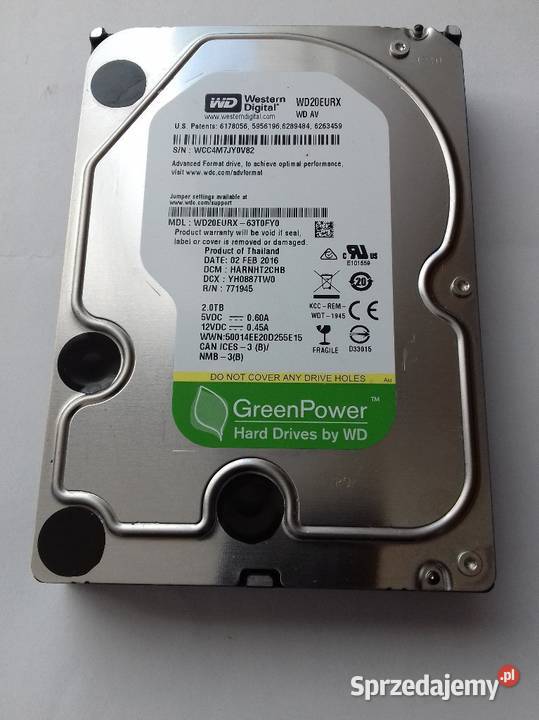 Dysk 2TB WD20EURX SATA III do monitoringu 3,5” Dyski Tomaszów Lubelski