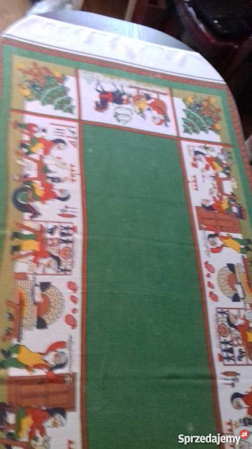 Obrus lniany na Boże Narodzenie wielokolorowy Iława