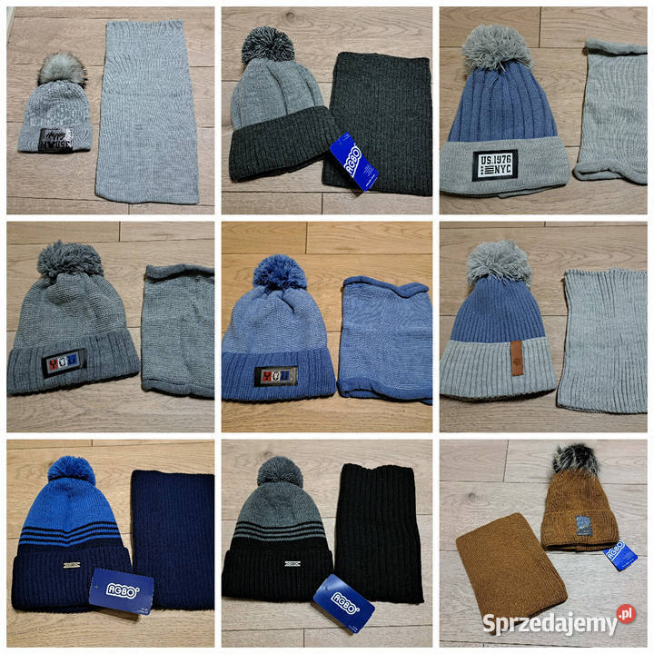 Hurt wyprzedaż czapek kominów rękawiczek 012lat Złotniki Kujawskie