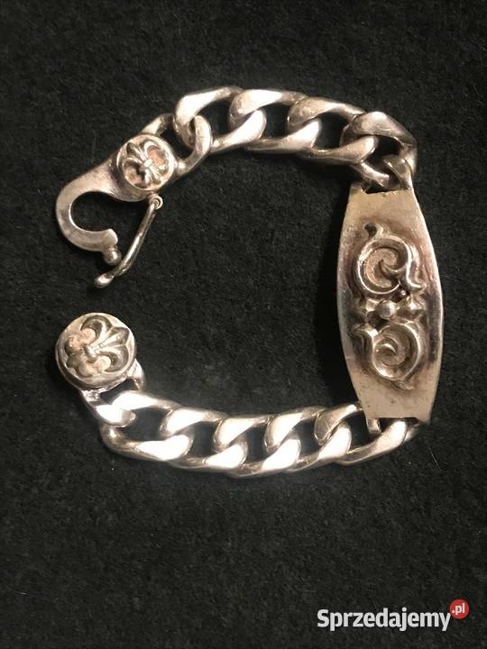 Bransoletka męska srebro pr 925 z liliami Warszawa