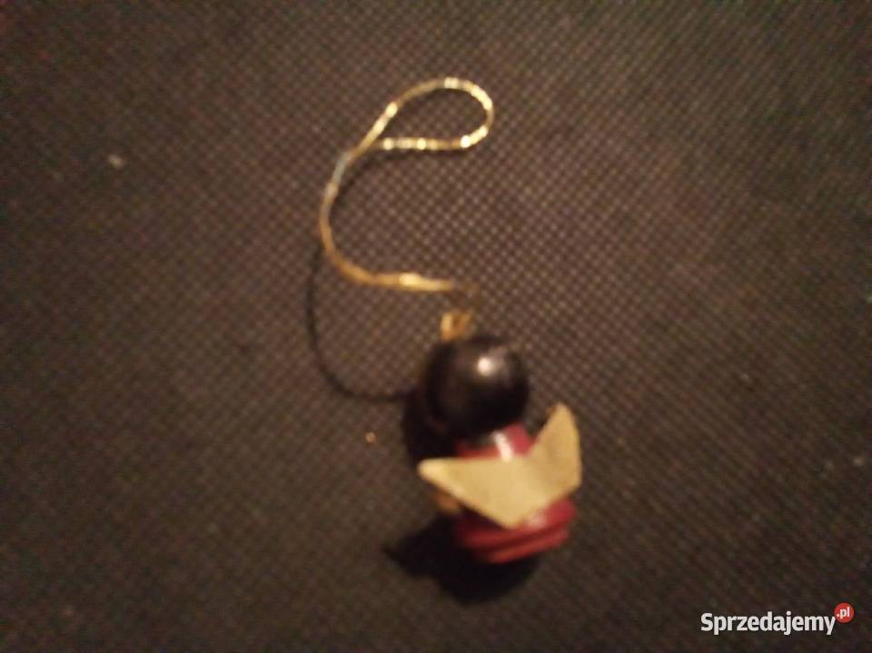 Drewniana zawieszka na choinkę aniołek ze Warszawa