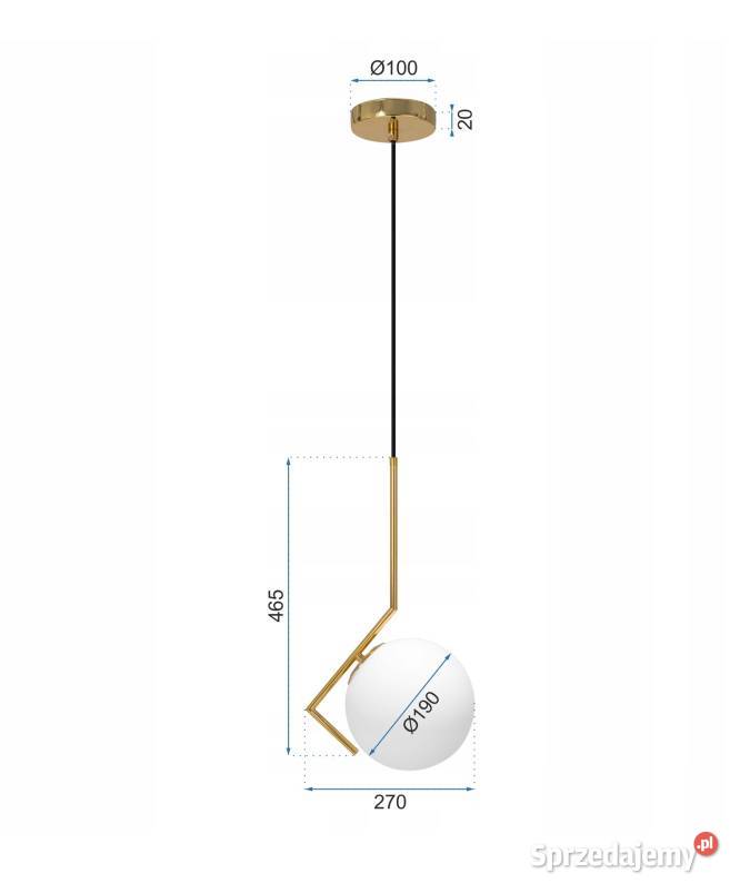 LAMPA SUFITOWA WISZĄCA NOWOCZESNA ZŁOTA SZKLANA Białystok sprzedam