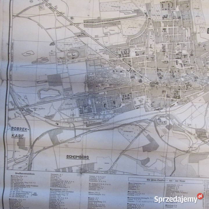 STARA MAPA BEUTHEN przedruk Bytom