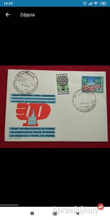 Koperta 1964 międzynarodowe targi poznanskie dolnośląskie Bolesławiec sprzedam