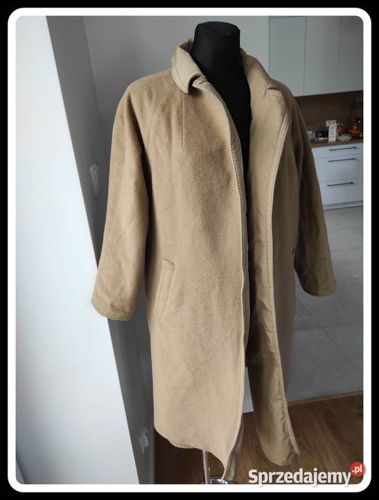 Płaszzcz dwustronny TRENCZ beżowo brązowy 42 XL