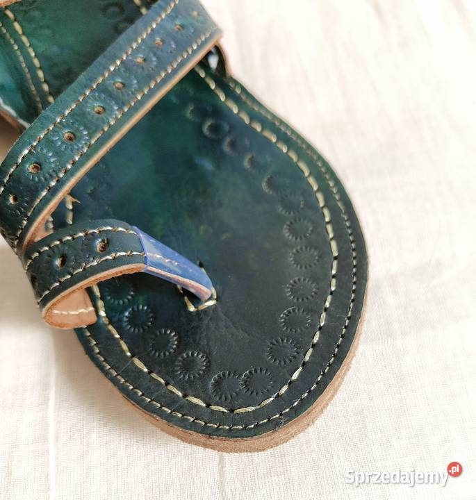 KOHGR2 Skórzane japonki kohalpuri 40 zielone inna Szczecin