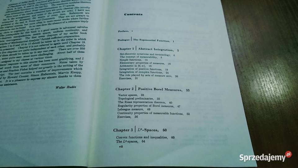 Real and complex analysis Walter Rudin student Książki naukowe i popularnonaukowe Gdańsk