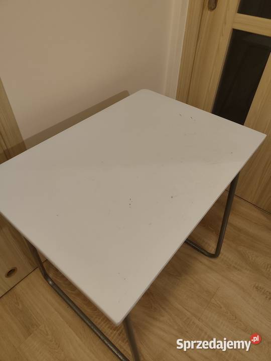 Biały stolik biurko stół 50x70x74 metalowa rama 74cm Rzeszów