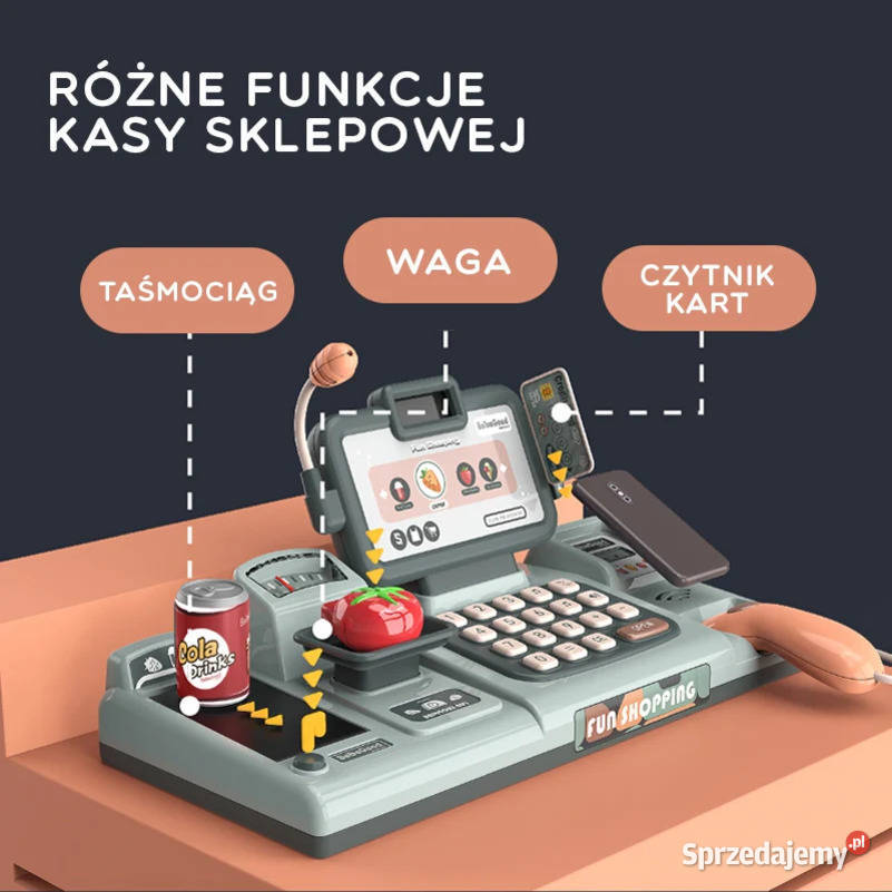 WOOPIE Kasa Sklepowa Dzieci Skaner Waga Mikrofon