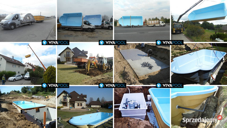 Basen ogrodowy 70 x 30 x 15 poliestrowy komplet Baseny i oczka wodne