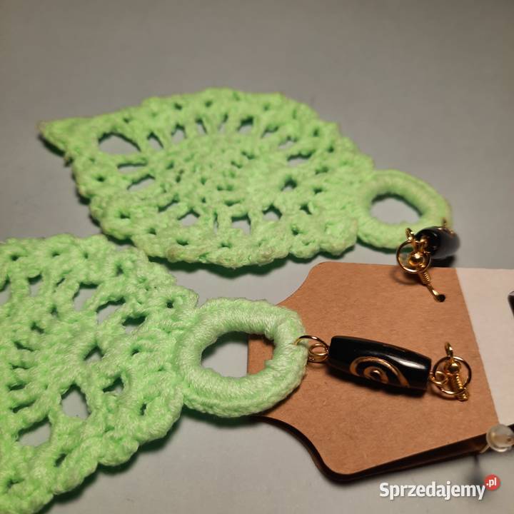 Kolczyki zrobione na szydełku Koszalin sprzedam