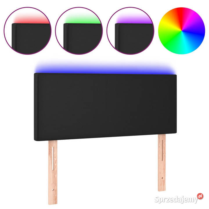 Zagłówek do łóżka z LED czarny 80x5x7888 Warszawa