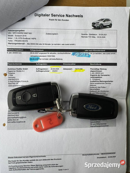 Ford EcoSport biały zachodniopomorskie Szczecin