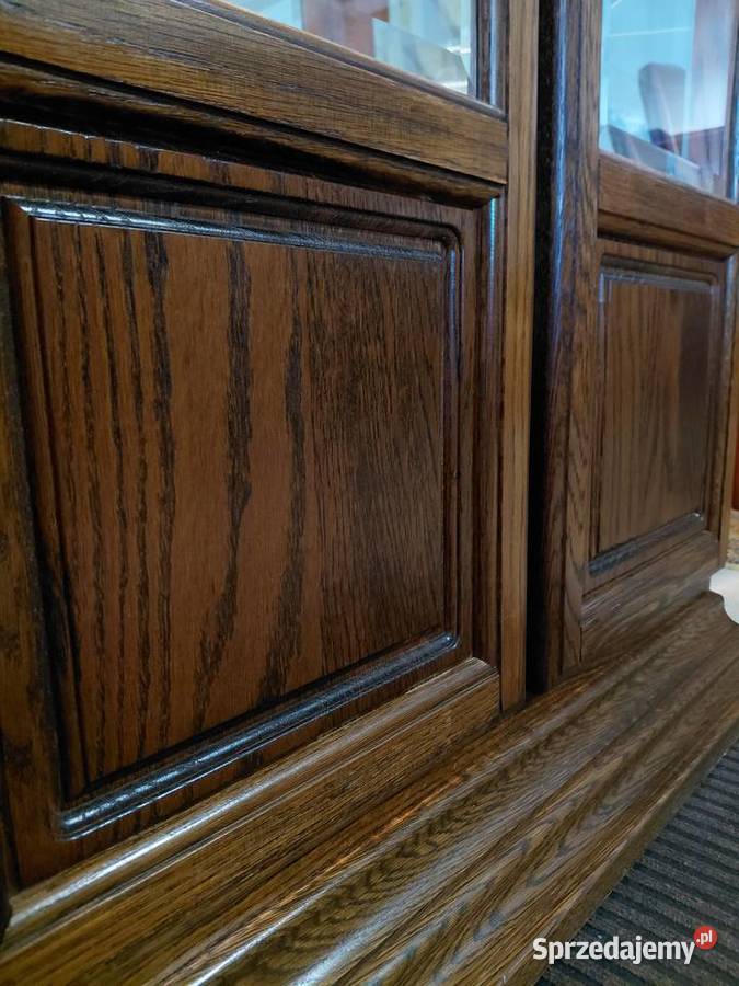 Stylowa witryna dębowa serwantka przeszklona Meble Białystok