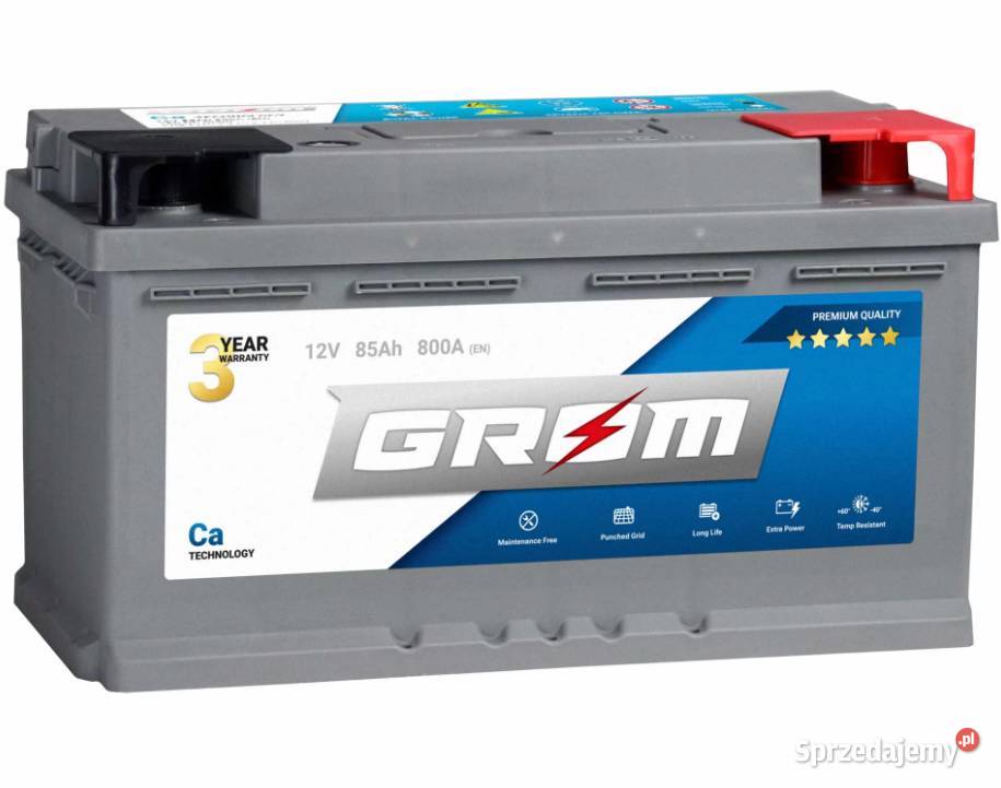 Akumulator GROM Premium 85Ah 800A EN DTR niski osobowe Kalisz