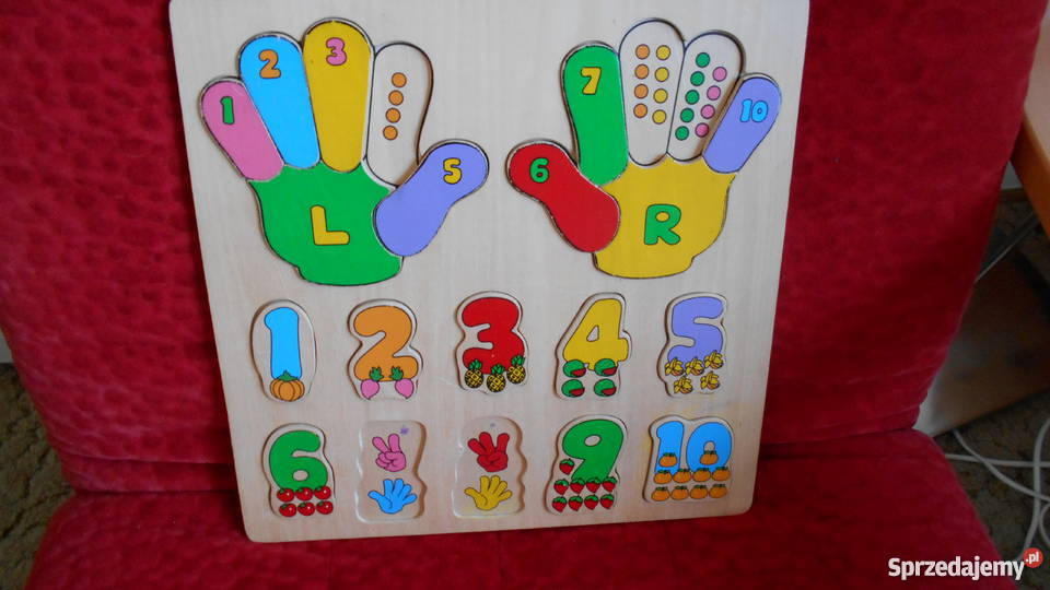 Tablica magnetyczna zegar i drewniane puzzle Sosnowiec
