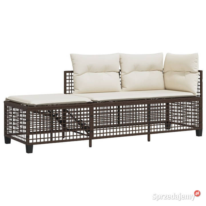 3cz narożna sofa ogrodowa z poduszkami brązowa sprzedam