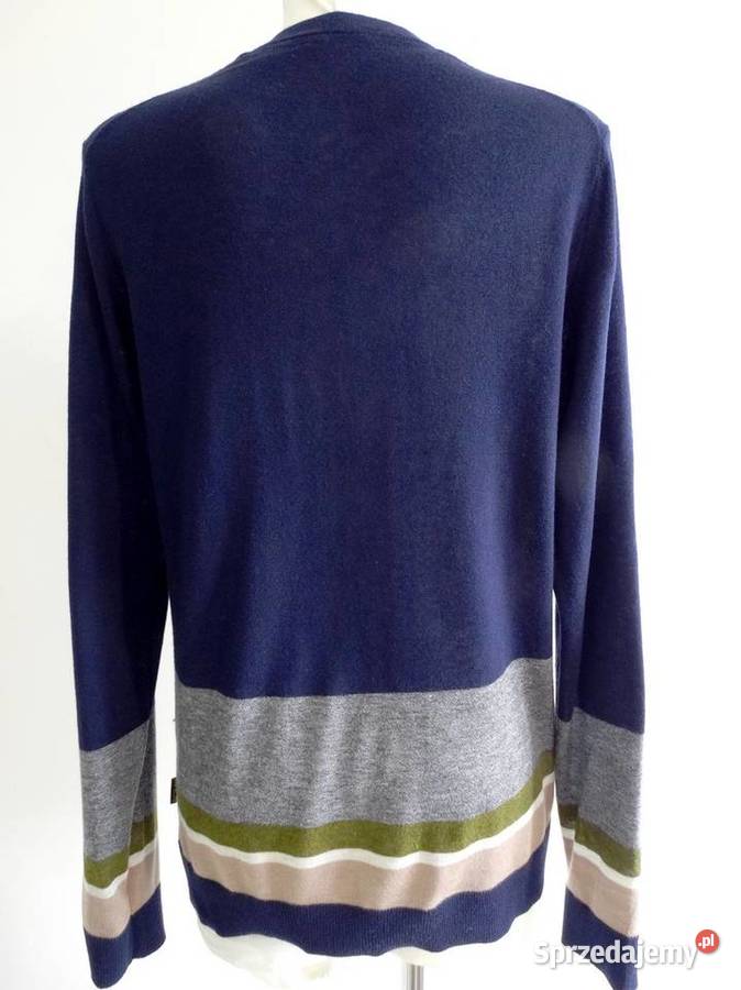 Sweter Wełniany Granatowy Crew Neck Pulower niebieski podlaskie Łomża
