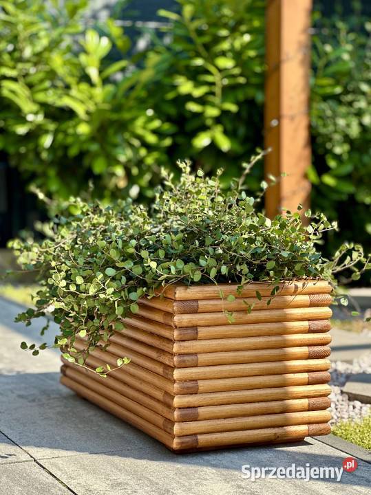 Donica drewniana podłużna 3D donica nowoczesna śląskie Kalety