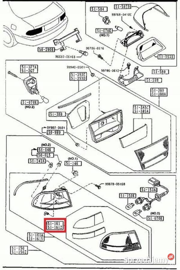 KLOSZ LAMPY PRAWY TYŁ MAZDA 626 9112 NOWY ORYG lubelskie
