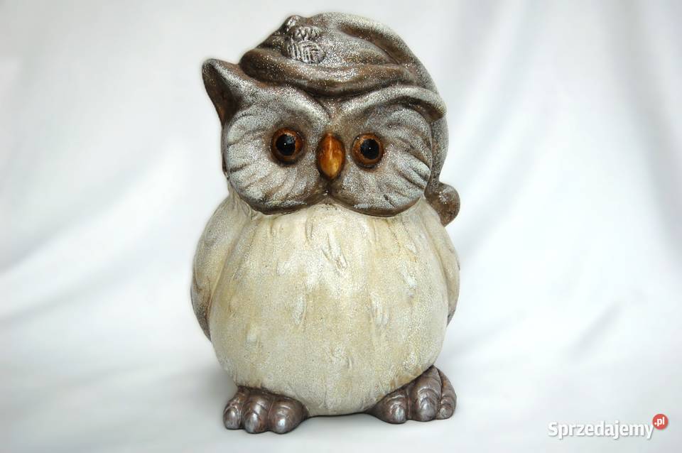 Sowa puchacz Mikołaj duża ceramiczna figurka Lublin